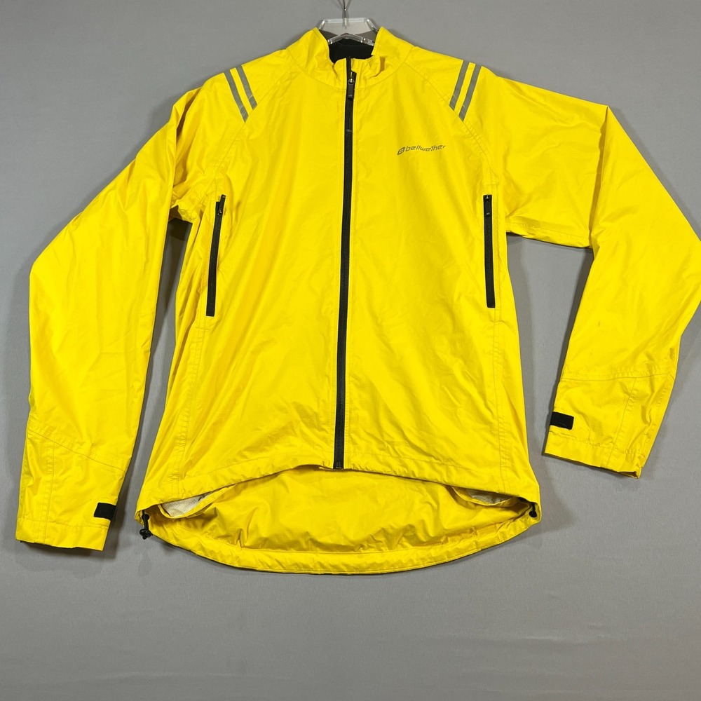 Bellwether Cycling Jacket Unisex Large Yellow Drop Tail Full Zip Windbreaker